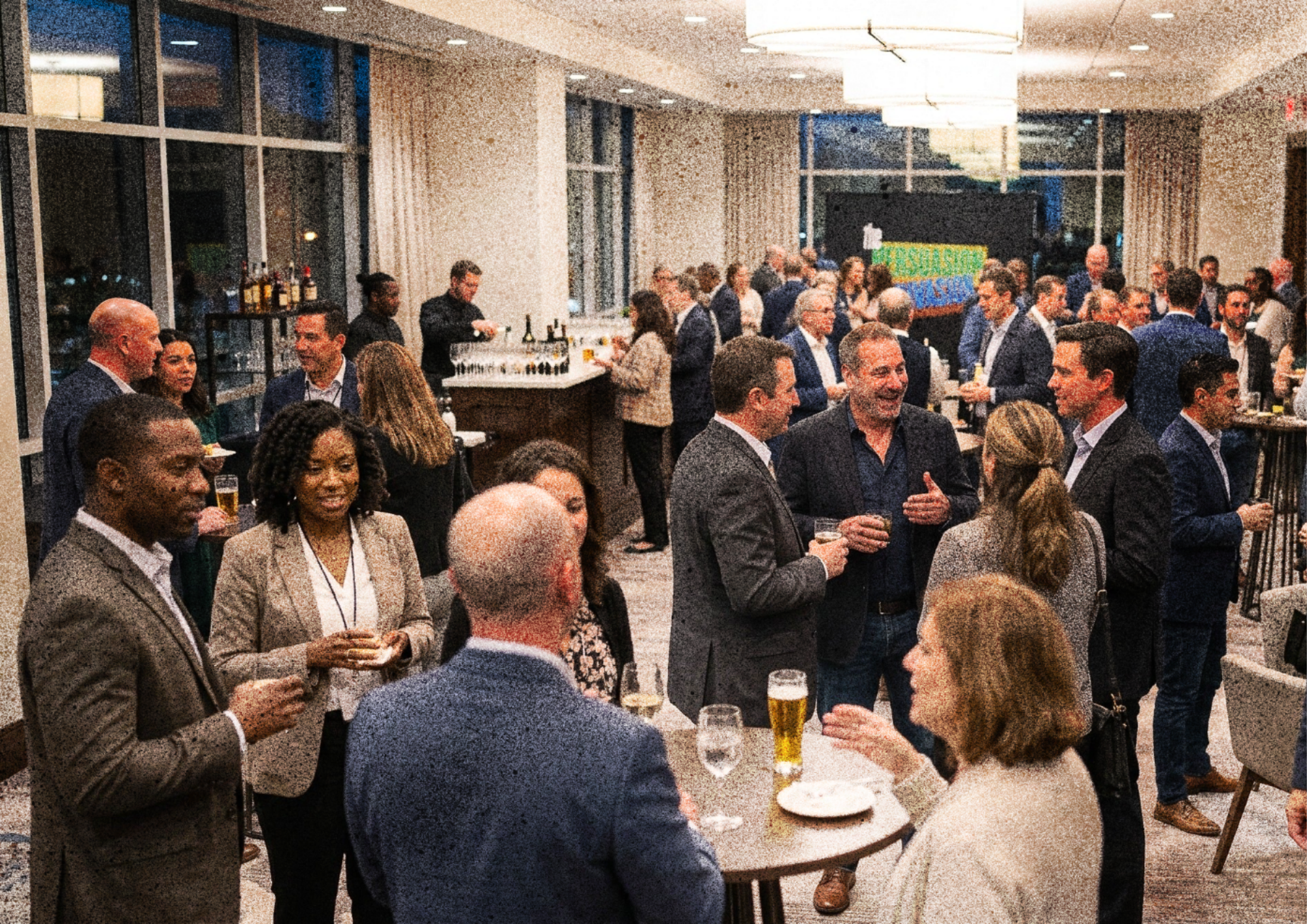 Dean connecting with conference attendees
